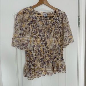 CAbi #6714 Angel Top Floral Multicolor